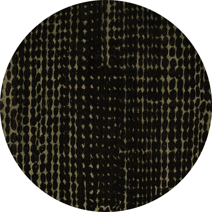 Round Machine Washable Abstract Brown Modern Rug, wshabs5099brn