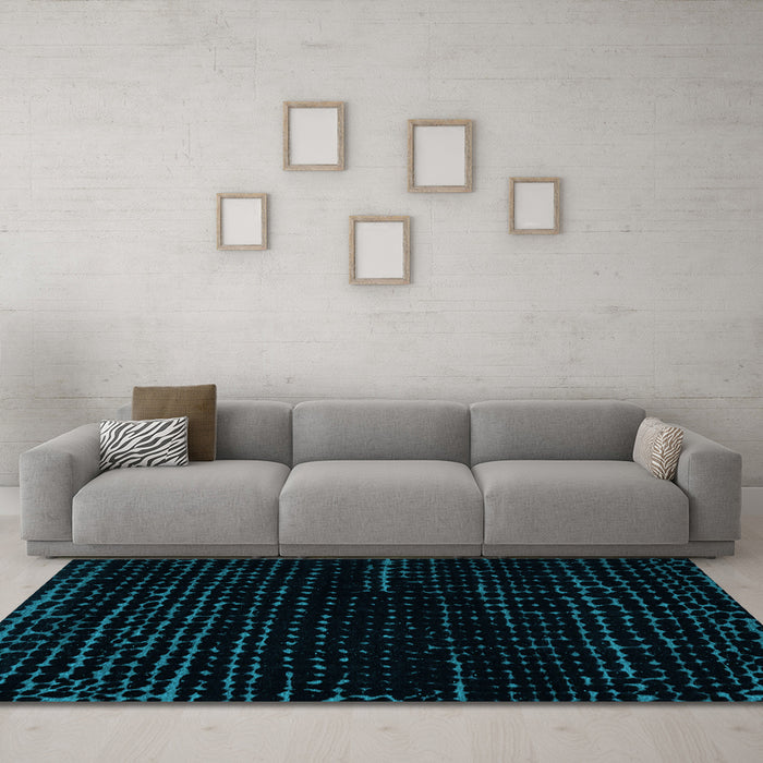 Machine Washable Abstract Light Blue Modern Rug in a Living Room, wshabs5099lblu