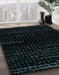 Abstract Deep Teal Green Modern Rug in Family Room, abs5099