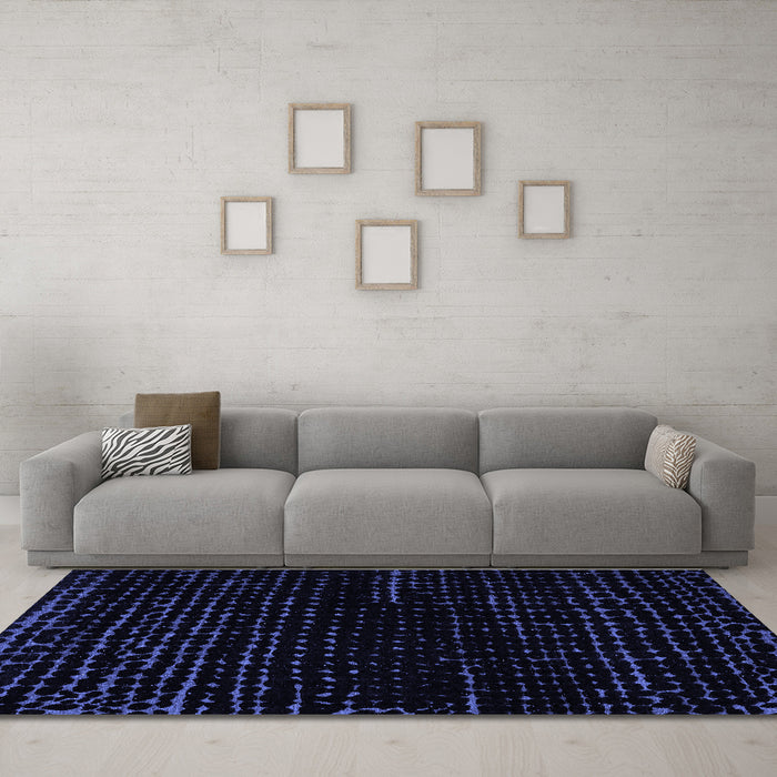 Machine Washable Abstract Blue Modern Rug in a Living Room, wshabs5099blu