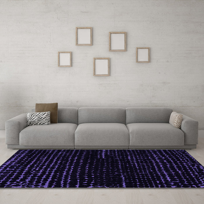 Machine Washable Abstract Purple Modern Area Rugs in a Living Room, wshabs5099pur