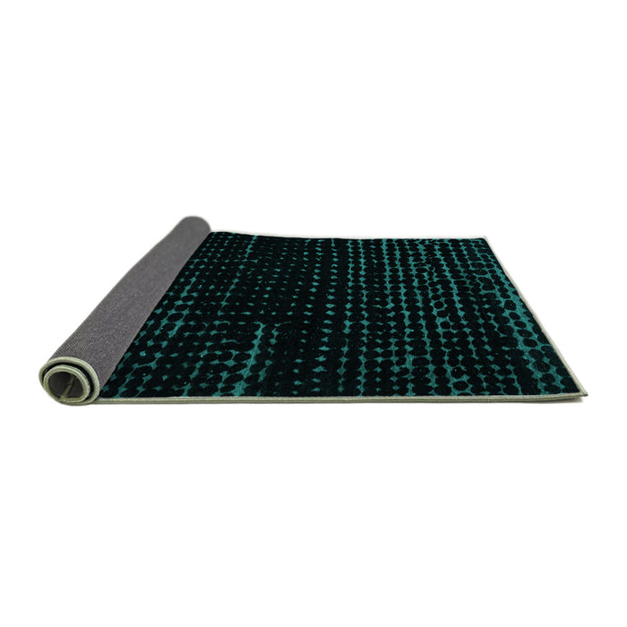 Sideview of Abstract Turquoise Modern Rug, abs5099turq