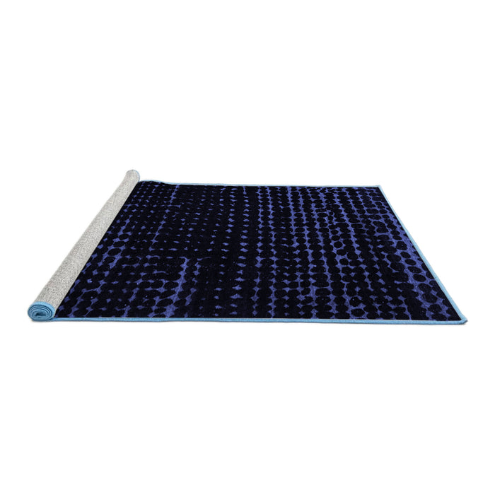 Sideview of Machine Washable Abstract Blue Modern Rug, wshabs5099blu