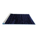 Sideview of Machine Washable Abstract Blue Modern Rug, wshabs5099blu