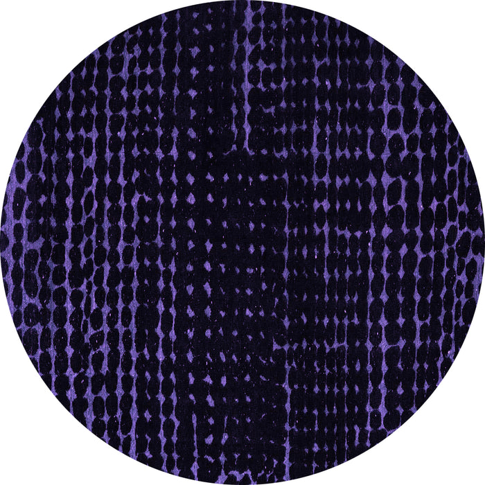 Round Abstract Purple Modern Rug, abs5099pur
