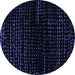 Round Abstract Blue Modern Rug, abs5099blu