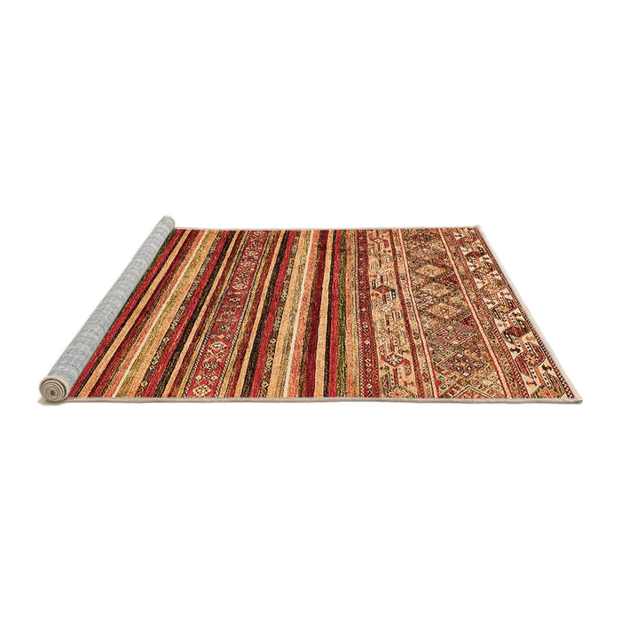 Sideview of Machine Washable Abstract Orange Modern Area Rugs, wshabs509org