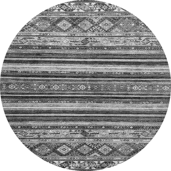 Round Abstract Gray Modern Rug, abs509gry