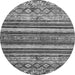 Round Abstract Gray Modern Rug, abs509gry