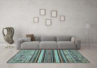 Machine Washable Abstract Light Blue Modern Rug, wshabs509lblu