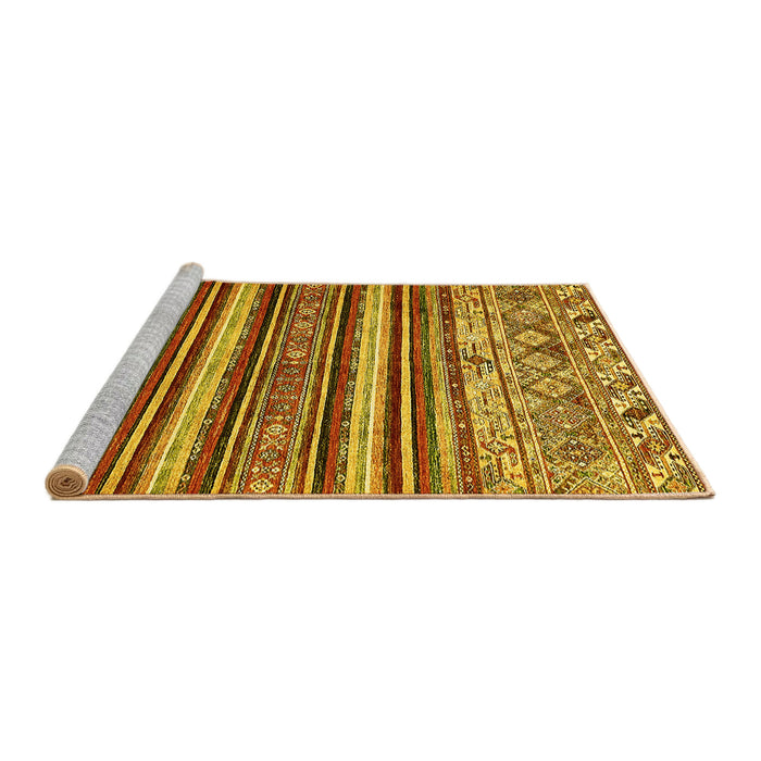 Sideview of Machine Washable Abstract Yellow Modern Rug, wshabs509yw
