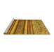 Sideview of Machine Washable Abstract Yellow Modern Rug, wshabs509yw