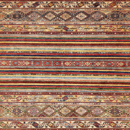 Square Machine Washable Abstract Saffron Red Rug, wshabs509