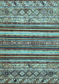 Abstract Light Blue Modern Rug, abs509lblu