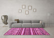 Machine Washable Abstract Pink Modern Rug in a Living Room, wshabs509pnk