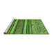 Sideview of Machine Washable Abstract Green Modern Area Rugs, wshabs509grn