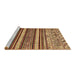 Sideview of Machine Washable Abstract Brown Modern Rug, wshabs509brn