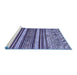 Sideview of Machine Washable Abstract Blue Modern Rug, wshabs509blu