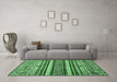 Machine Washable Abstract Emerald Green Modern Area Rugs in a Living Room,, wshabs509emgrn