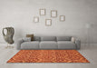 Machine Washable Abstract Orange Modern Area Rugs in a Living Room, wshabs50org