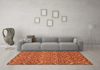 Machine Washable Abstract Orange Modern Rug, wshabs50org