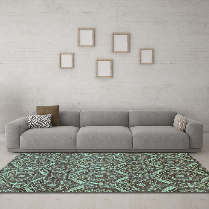 Machine Washable Abstract Light Blue Modern Rug in a Living Room, wshabs50lblu
