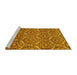 Sideview of Machine Washable Abstract Yellow Modern Rug, wshabs50yw