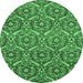 Round Abstract Emerald Green Modern Rug, abs50emgrn