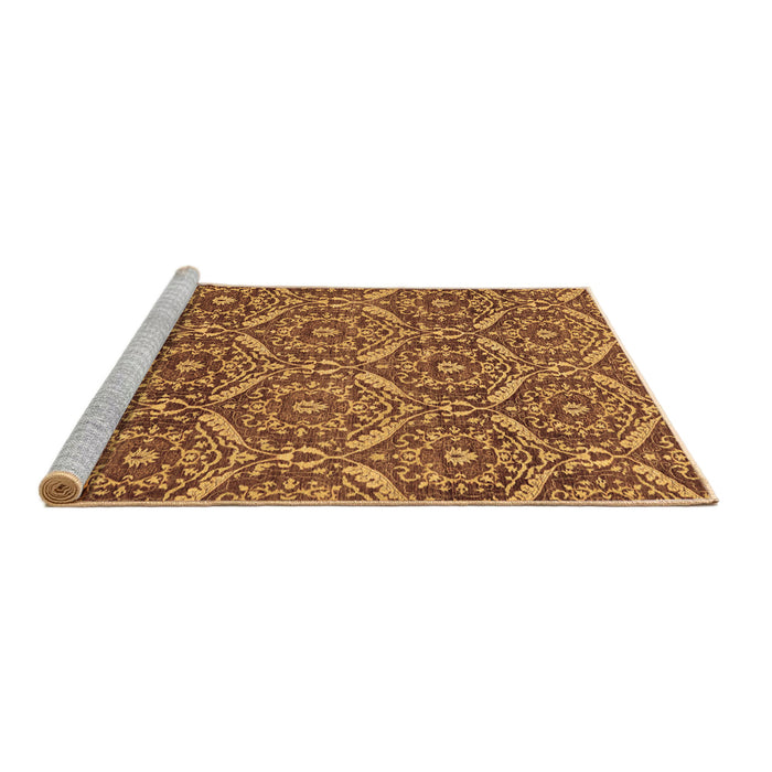 Sideview of Machine Washable Abstract Brown Modern Rug, wshabs50brn