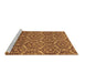 Sideview of Machine Washable Abstract Brown Modern Rug, wshabs50brn