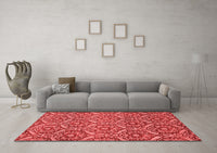 Machine Washable Abstract Red Modern Rug, wshabs50red