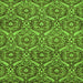 Square Machine Washable Abstract Green Modern Area Rugs, wshabs50grn