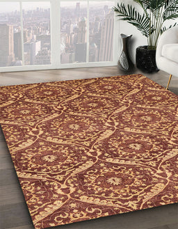 Machine Washable Abstract Tomato Red Rug in a Family Room, wshabs50