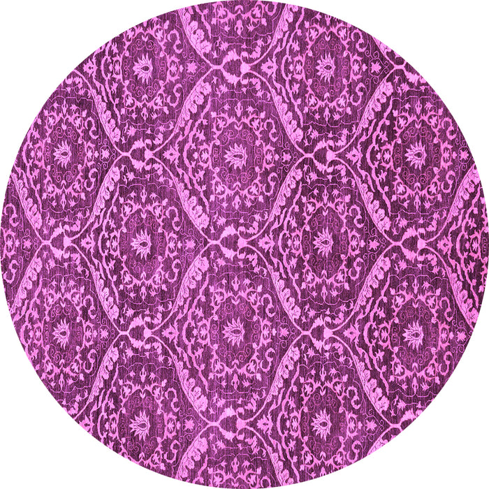 Round Abstract Purple Modern Rug, abs50pur