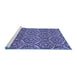 Sideview of Machine Washable Abstract Blue Modern Rug, wshabs50blu