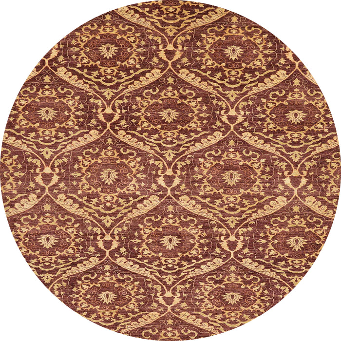 Round Machine Washable Abstract Tomato Red Rug, wshabs50