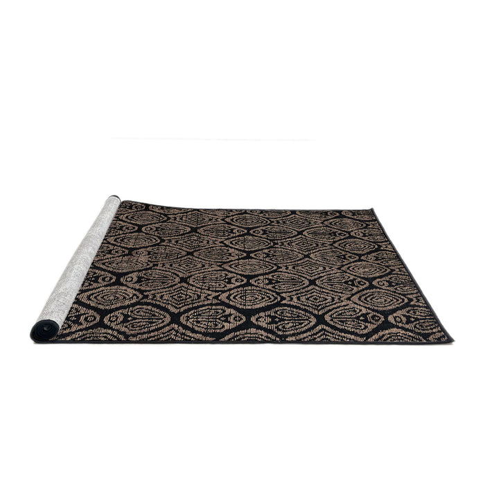 Sideview of Machine Washable Abstract Dark Almond Brown Rug, wshabs5100