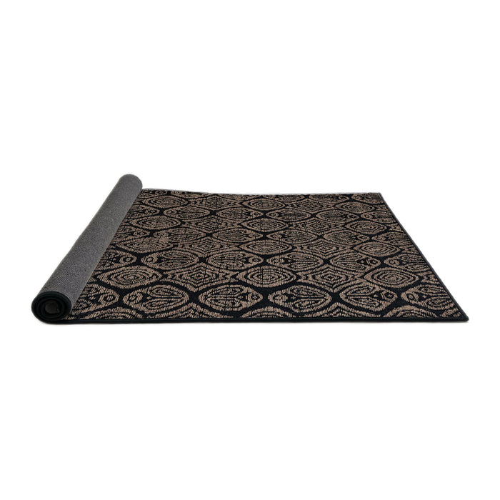 Sideview of Abstract Dark Almond Brown Modern Rug, abs5100