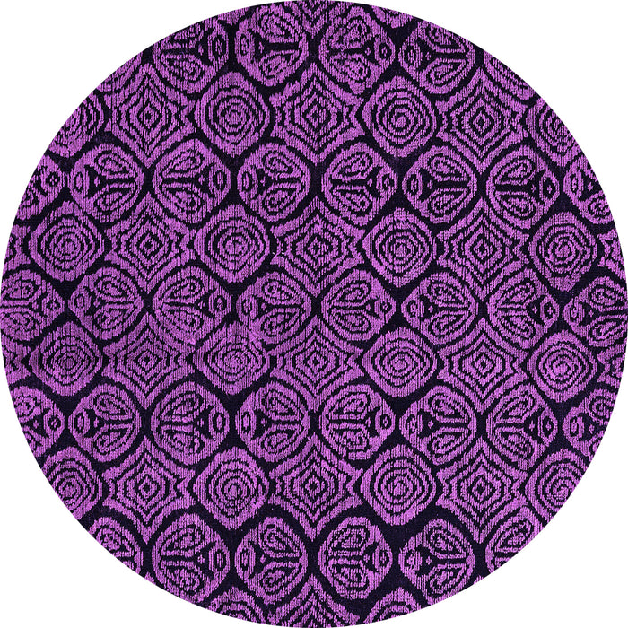 Round Abstract Purple Modern Rug, abs5100pur