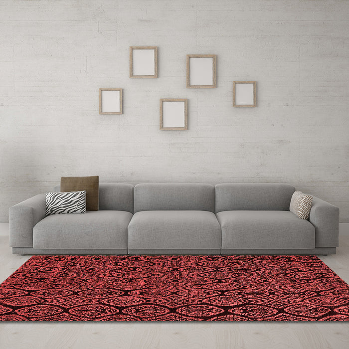 Modern Red Washable Rugs