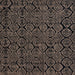 Square Abstract Dark Almond Brown Modern Rug, abs5100