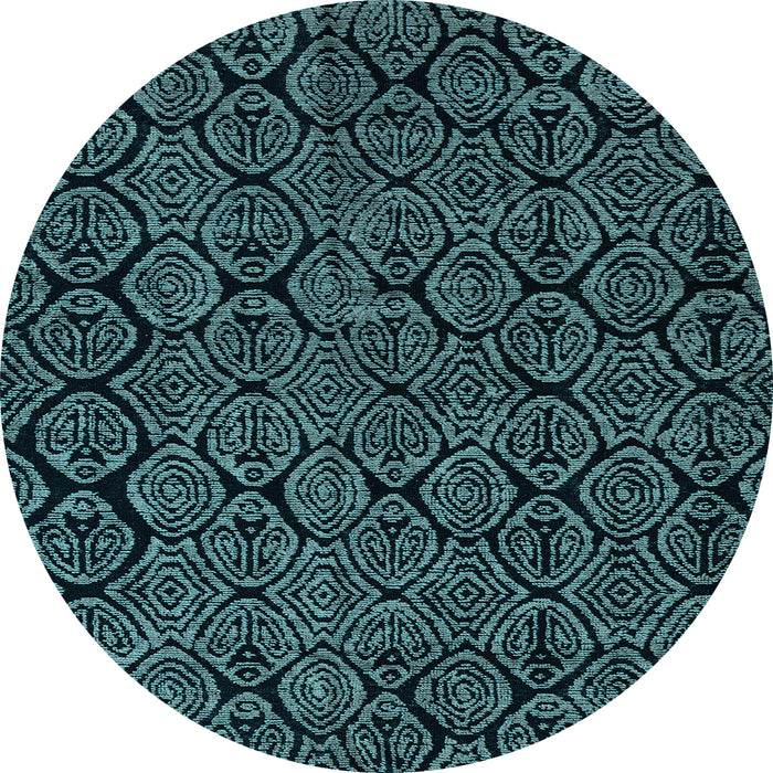 Round Abstract Light Blue Modern Rug, abs5100lblu