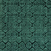 Square Machine Washable Abstract Turquoise Modern Area Rugs, wshabs5100turq