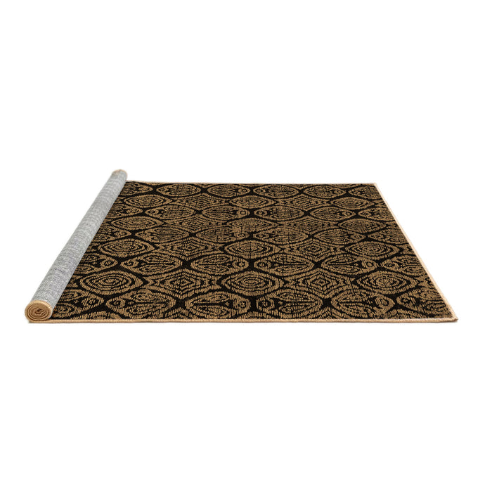 Sideview of Machine Washable Abstract Brown Modern Rug, wshabs5100brn
