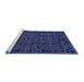 Sideview of Machine Washable Abstract Blue Modern Rug, wshabs5100blu