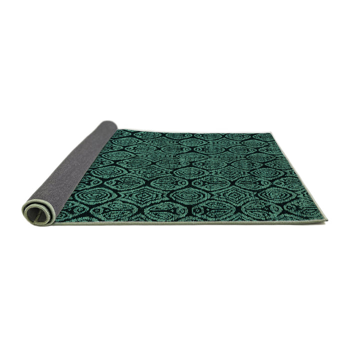 Sideview of Abstract Turquoise Modern Rug, abs5100turq