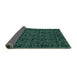 Sideview of Abstract Turquoise Modern Rug, abs5100turq