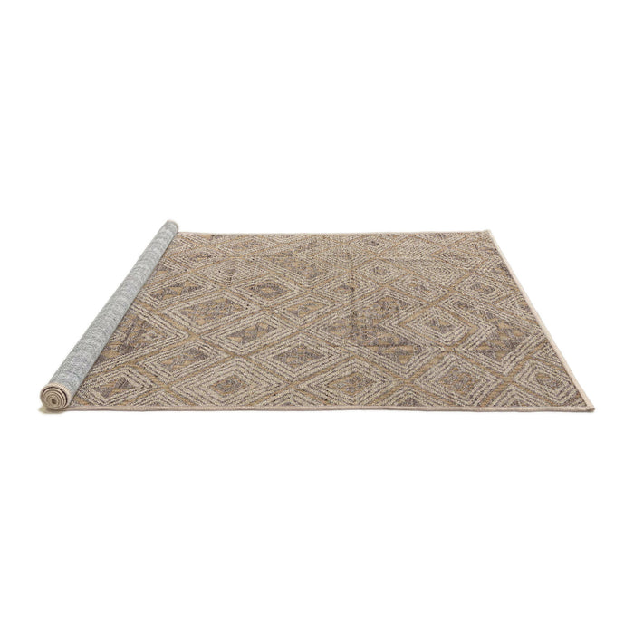 Sideview of Machine Washable Abstract Dark Almond Brown Rug, wshabs5101