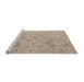 Sideview of Machine Washable Abstract Dark Almond Brown Rug, wshabs5101