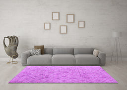 Machine Washable Abstract Purple Modern Area Rugs in a Living Room, wshabs5101pur